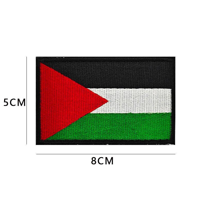 Badge en caoutchouc PVC brodé Drapeau de la Palestine avec fermeture Velcro - MAC115