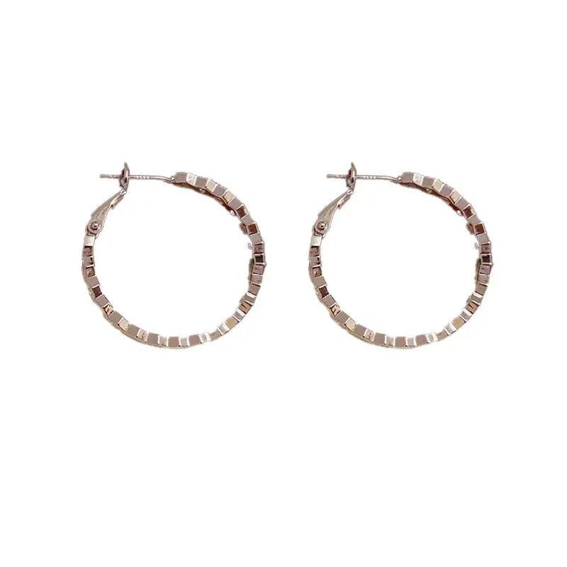 Boucles d'oreilles créoles MAC147 style vintage serties de zircons, élégantes