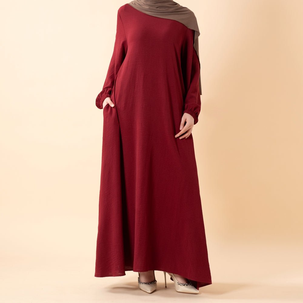 Robe Maxi Essential Flow en Crêpe avec Poches (UKMA385)