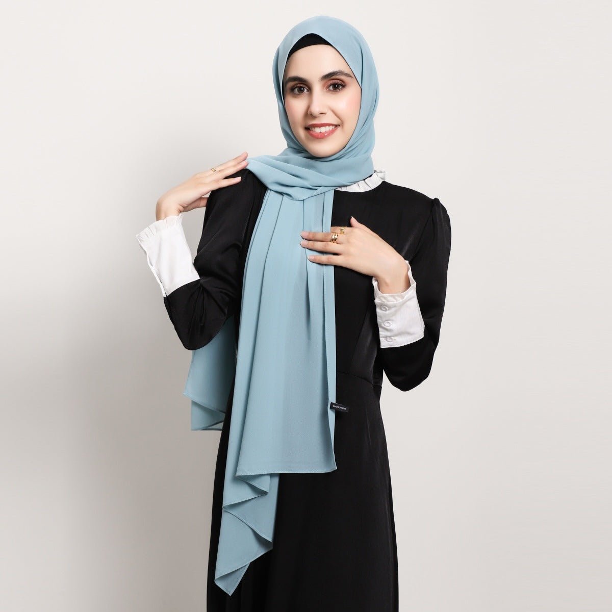 Écharpe Hijab en Chiffon Élégante - Structure Raffinée pour Tenue Modeste (MH127)