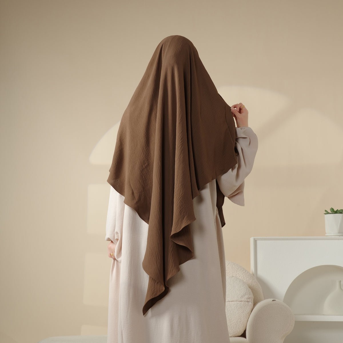 Nouveau Khimar Crêpe 1 Couche | Khimar en Matière Crêpe Souple (MK009)