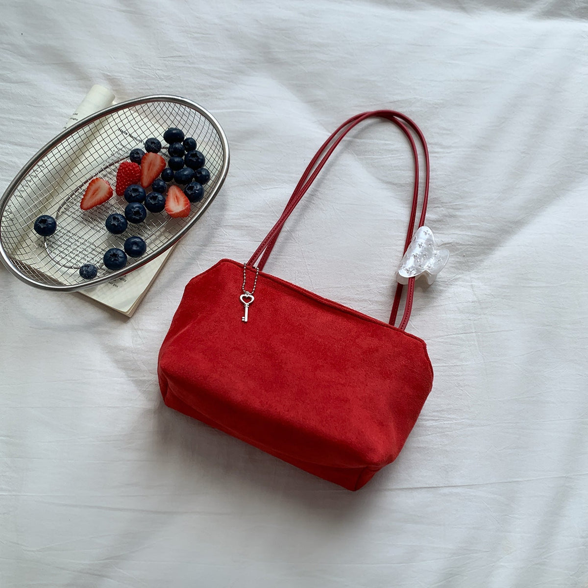 Sac à bandoulière petite taille aspect suède (MAC475)