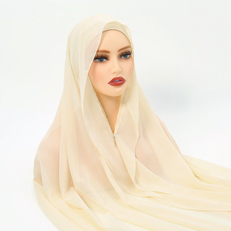Hijab Instant en Mousseline Magnétique | Foulard Carré Facile à Porter, Antidérapant, avec Fermeture Magnétique (MH152)