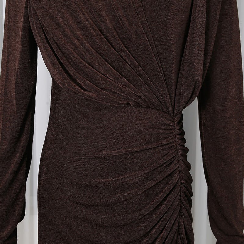 Robe moulante élégante à manches longues (MS323)