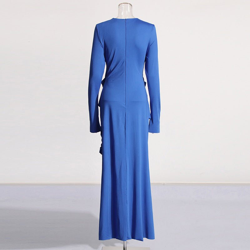Robe Drapée avec Broches Bijoux (MS347)