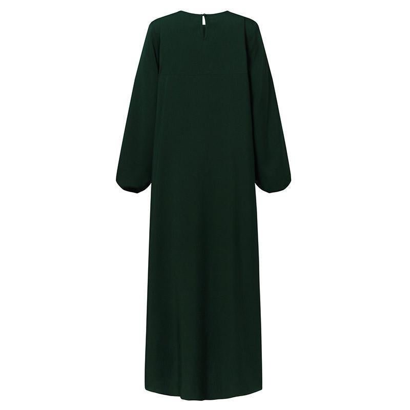 Abaya plissée unie et simple (MA094)