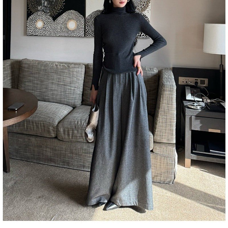 Pantalon Palazzo Taille Haute à Jambe Large | Coupe Ample et Tailleur (MS178)