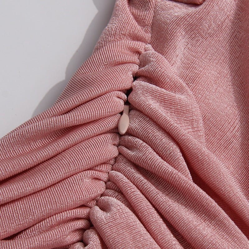 Robe Maxi Plissée en Diagonale (MS467)