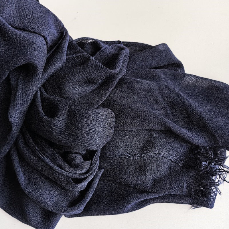 Hijab en coton à pompons | Hijab en crêpe à pompons (MH086)