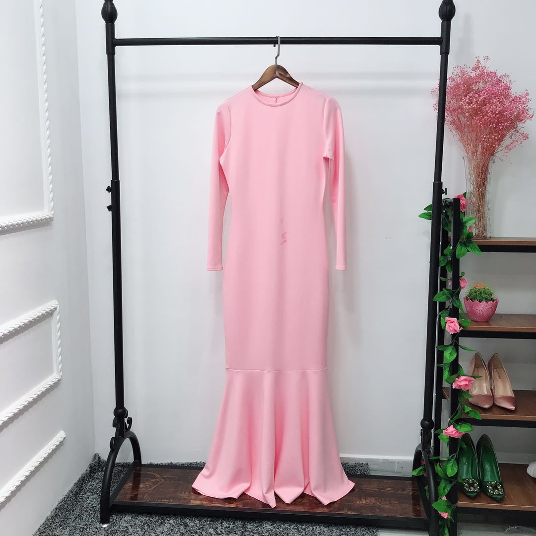 Robe longue extensible avec ourlet sirène (MS457)