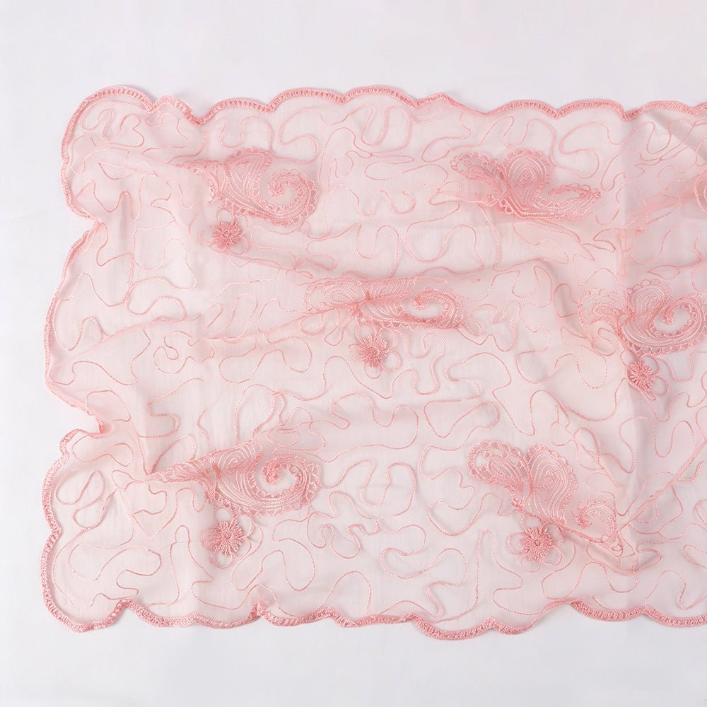 Hijab en Mesh Brodé Dentelle Florale (MH235)