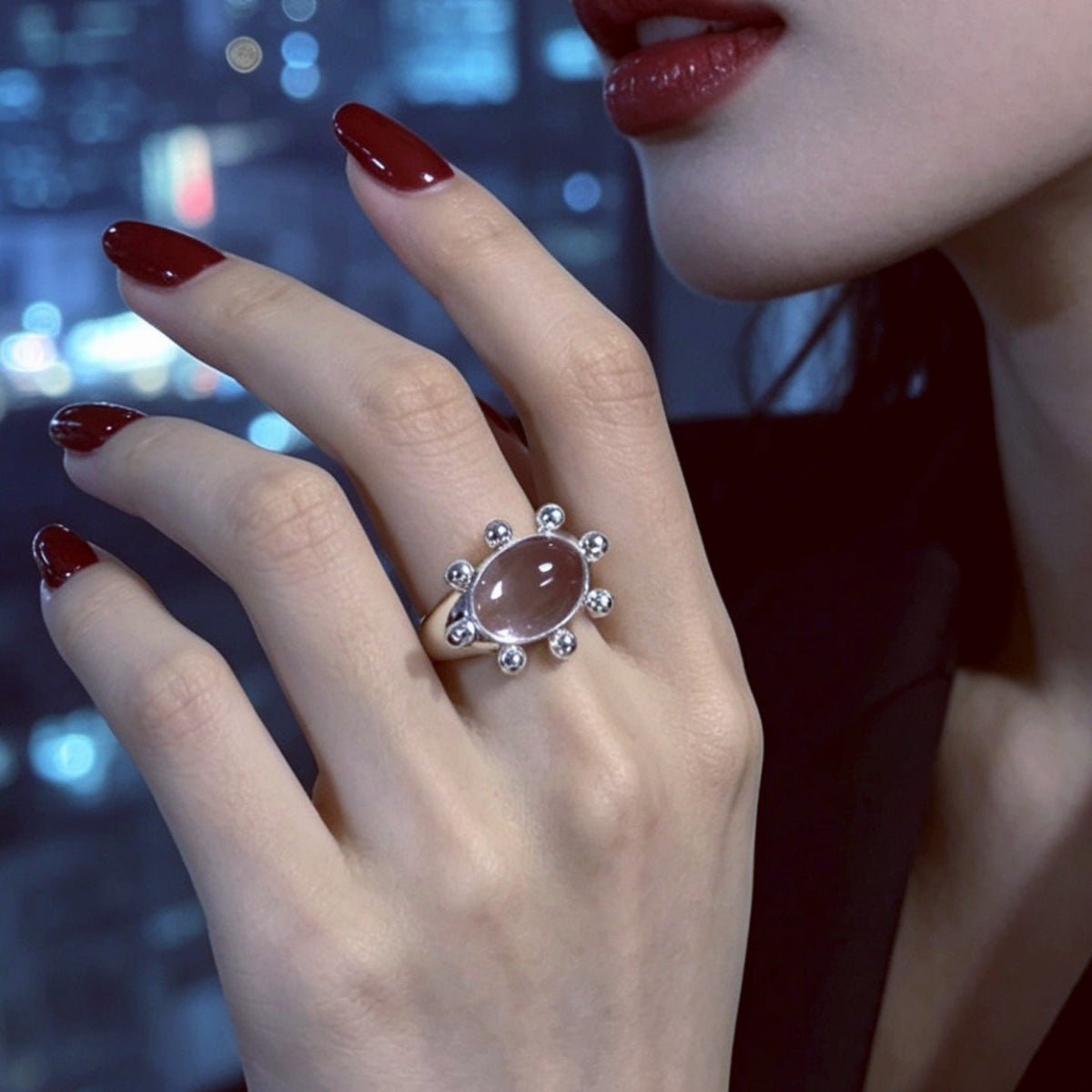 Bague Vintage Crab Sunburst Crystal Statement | Bague Ajustable (MAC483)