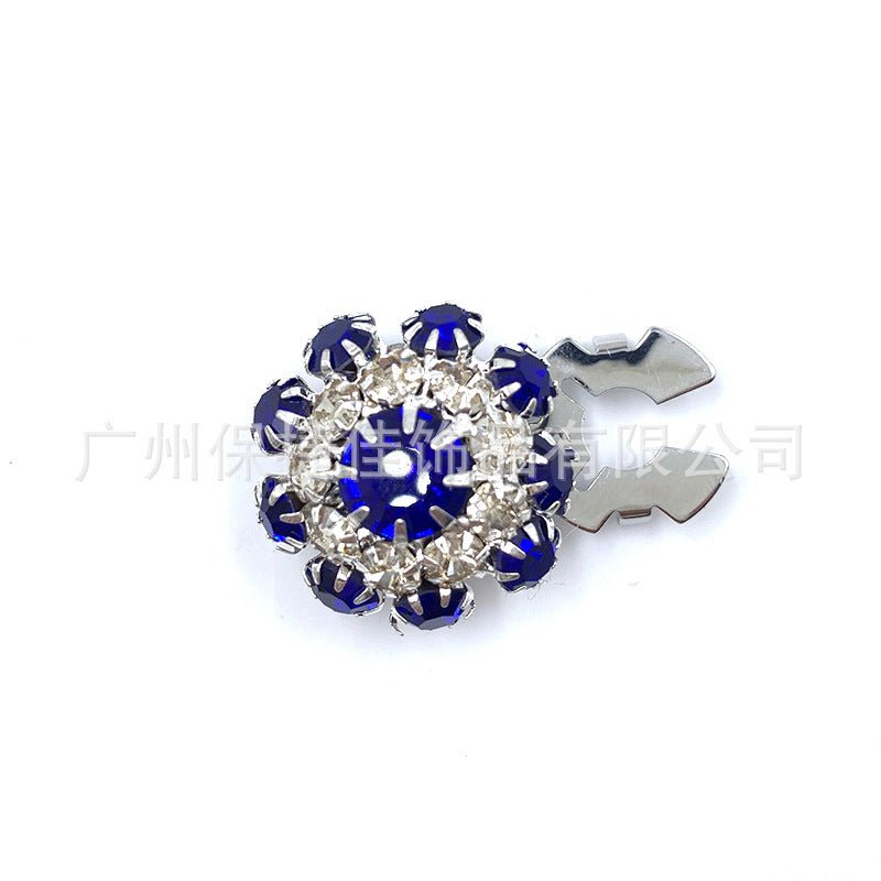Cache-boutons strass | Pinces décoratives fleurs cristal (MAC359)