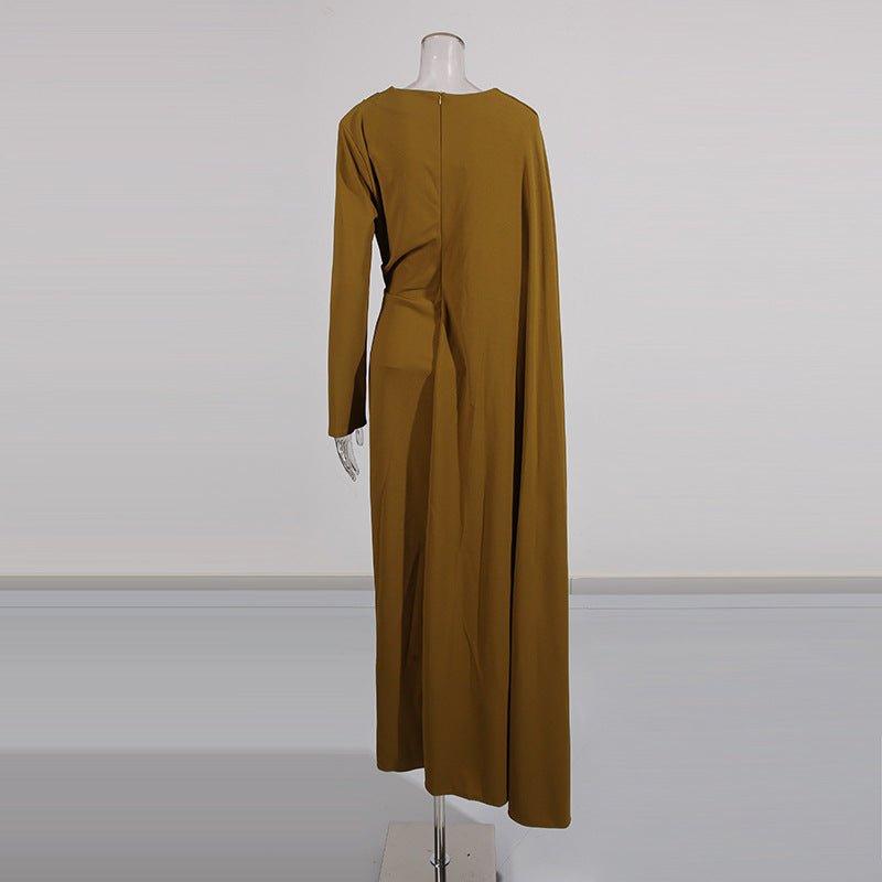 Robe Cape Asymétrique avec Fente Dos (MS216)