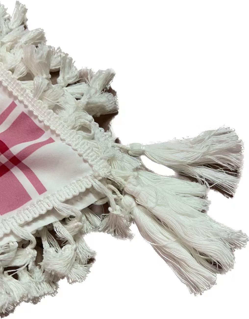 MH052 Hijab Carré Keffieh à Franges sur les Quatre Côtés