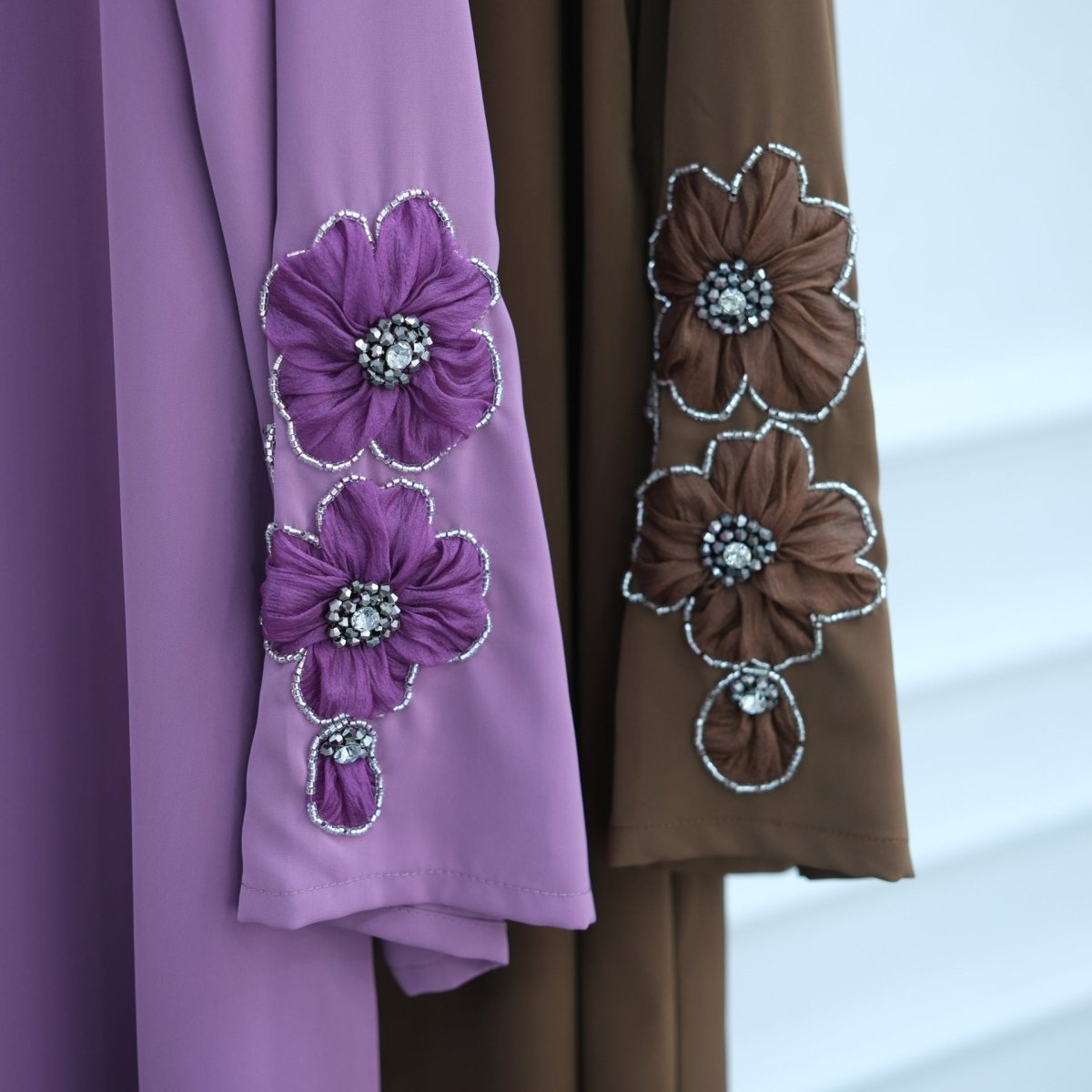 Robe Maxi Floral 3D Perlée à la Main (MA466)