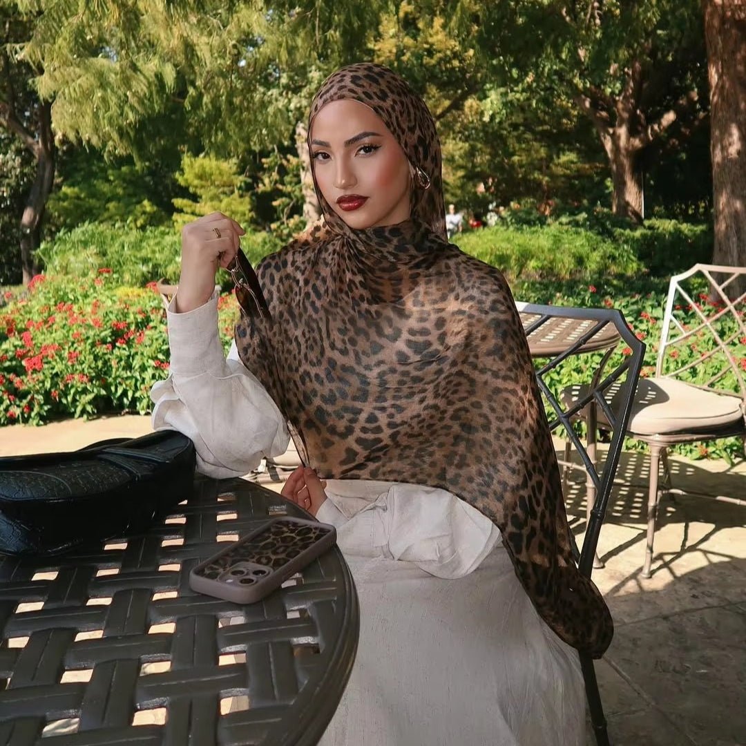 Hijab Tendance Imprimé Léopard Polyvalent (MH164)