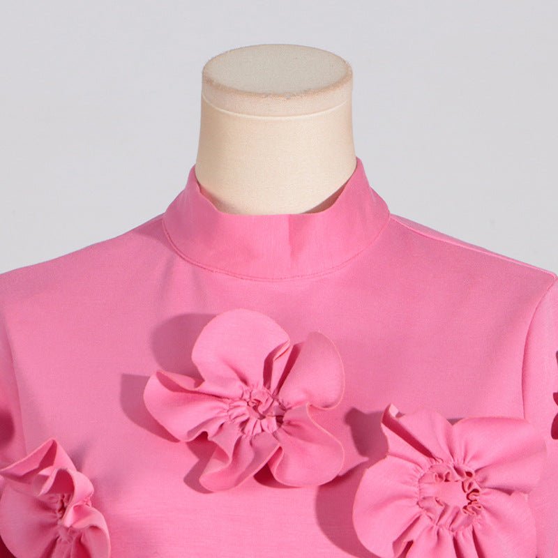 Robe Maxi à Appliqué Floral 3D (MS356)