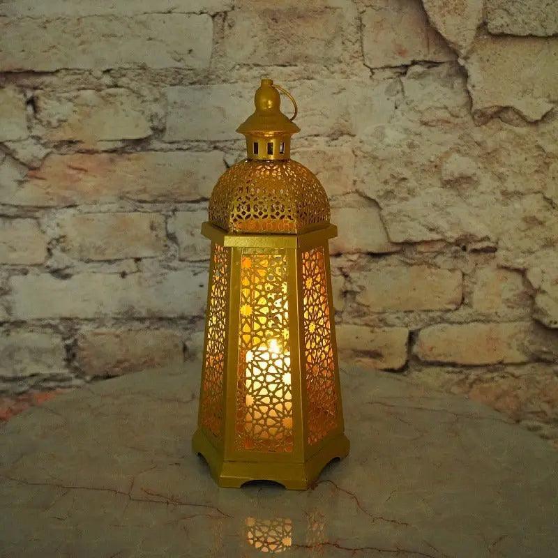 Bougeoirs MR025 en Doré pour Décoration Intérieure, bougeoir marocain style rétro