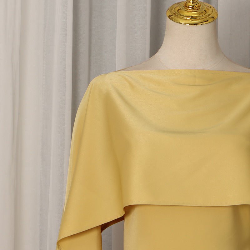 Robe avec Cape et Ourlet Frangé (MS363)