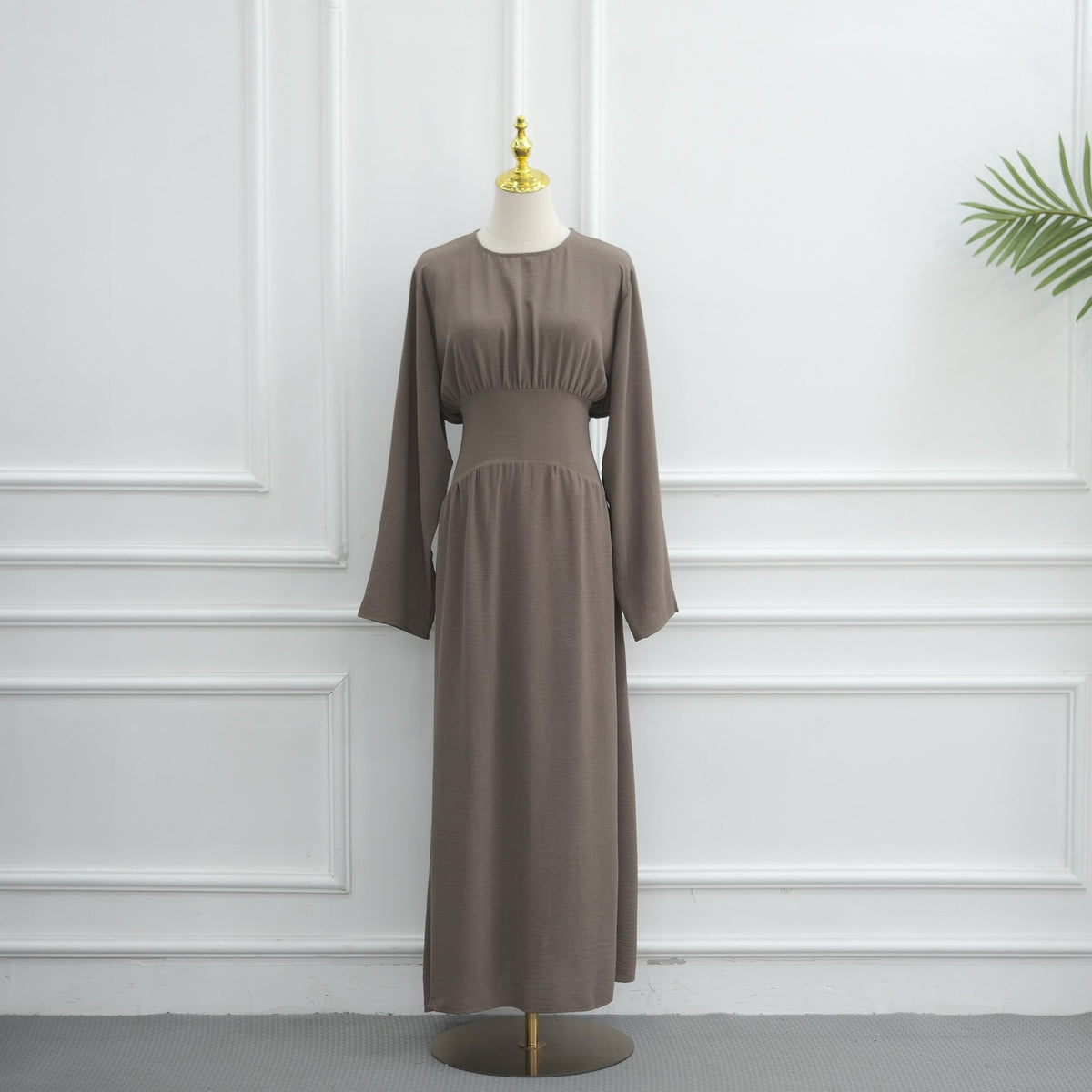 Robe Maxi Ice Silk Froncée à la Taille(MS521)
