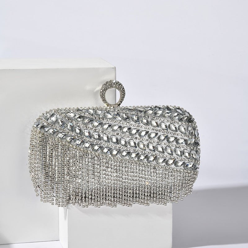 Pochette de soirée pailletée de diamants, sac du soir en cristal à motifs superposés (MAC283)