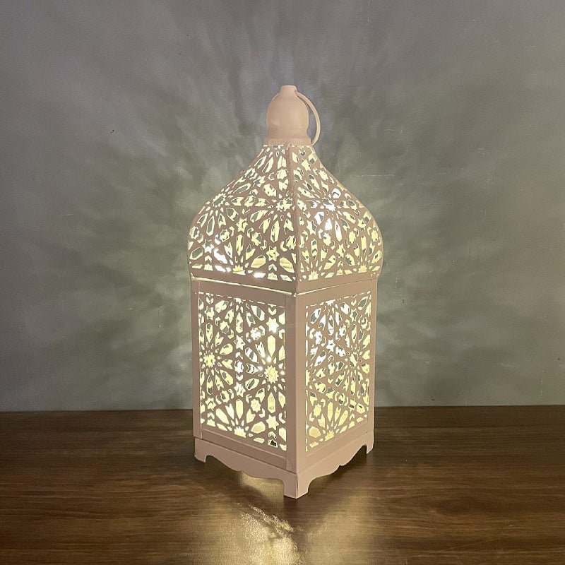 Décor Artisanal de Fête Lanterne Marocaine en Fer Ajouré Ramadan (MAC402)