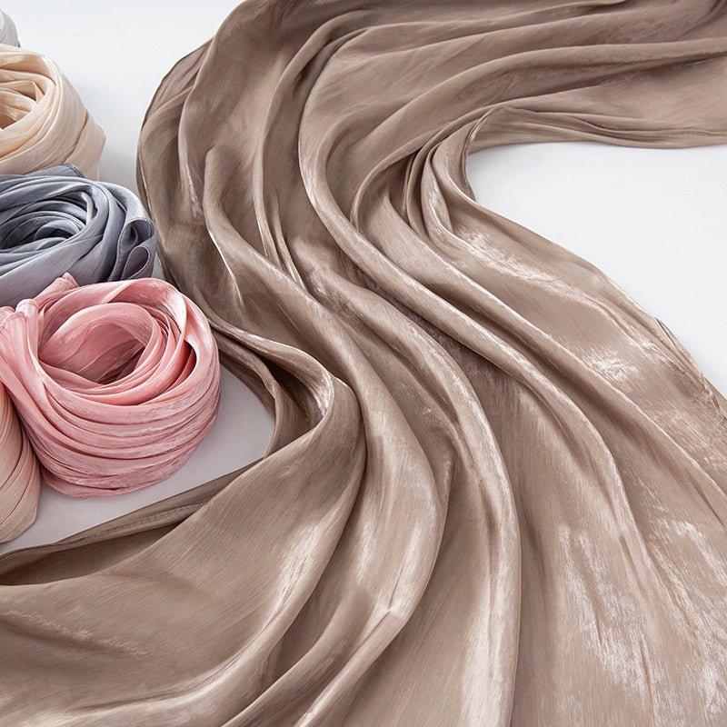 Hijab Long en Satin Uni Fin Couleur Unie (MH051)