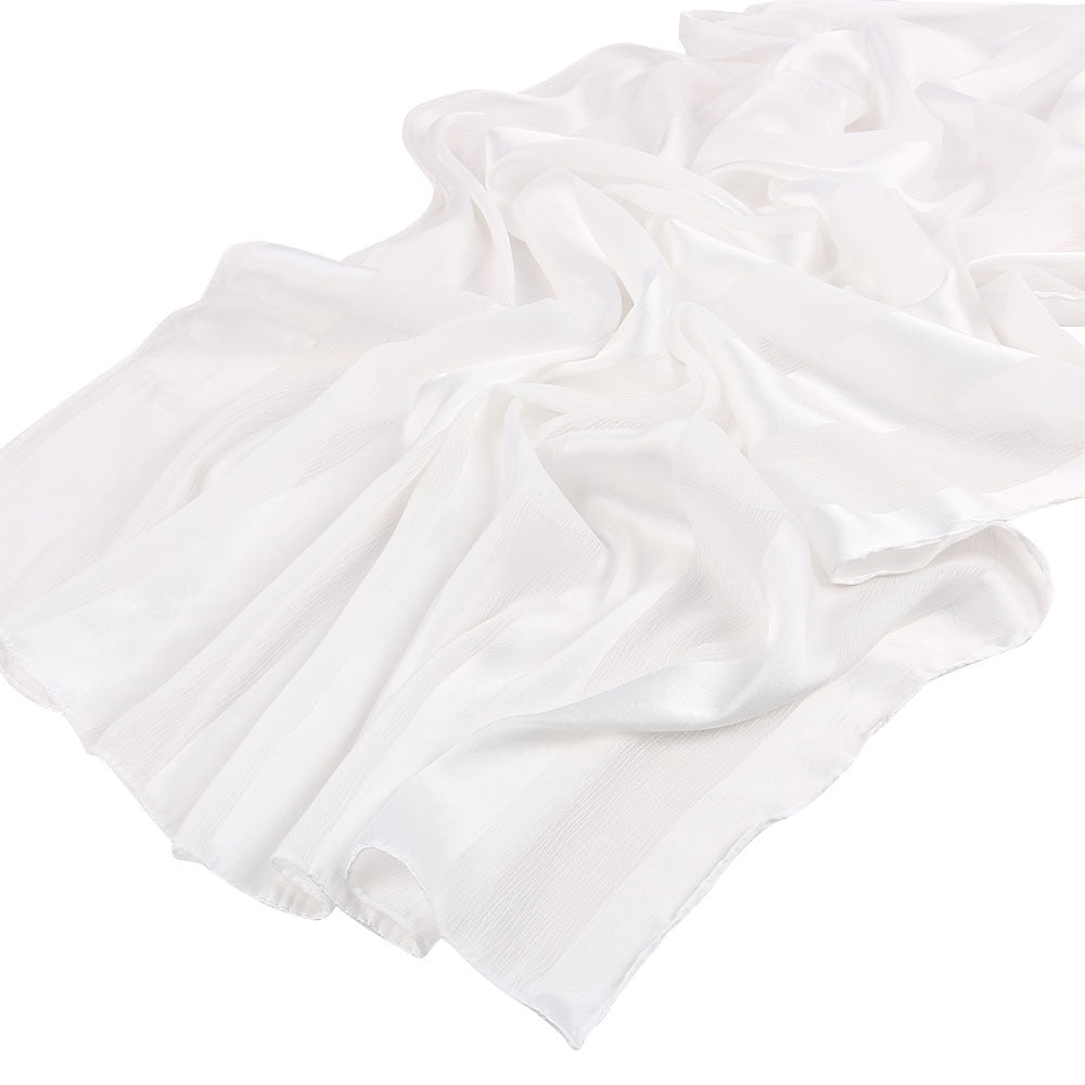 Hijab en Mousseline Crinkle Rayée à Texture Organique (MH143)