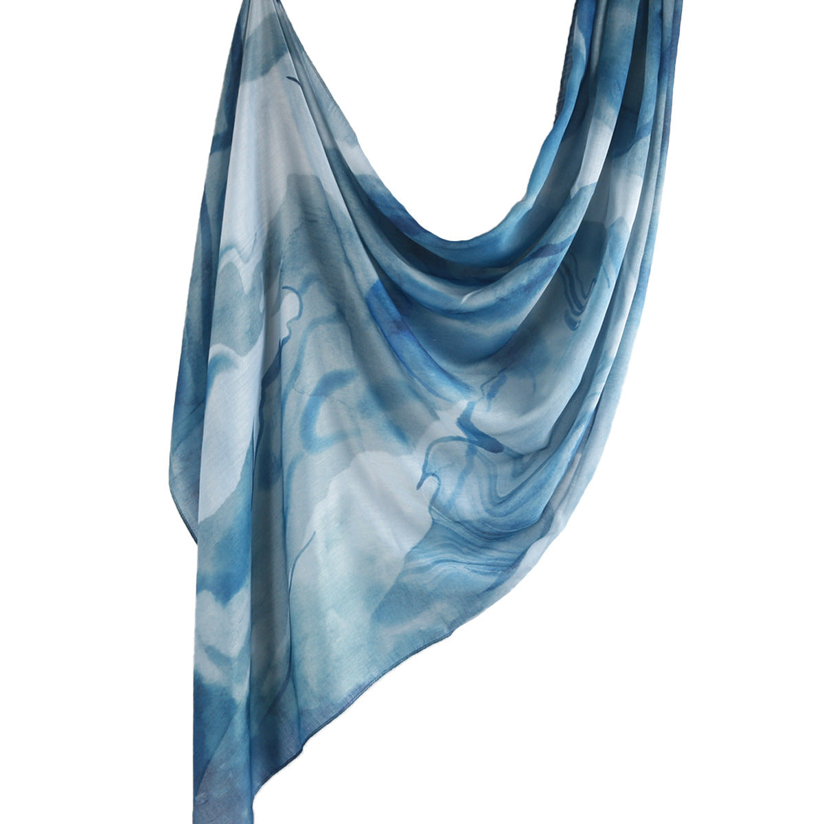 Foulard Hijab Élégant à Imprimé Marbré Aquarelle (MH178)