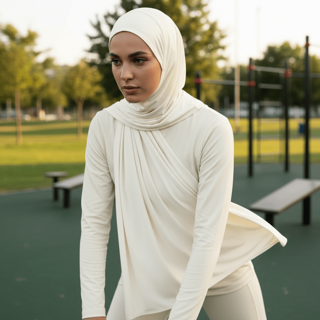 Hijab de Sport Rafraîchissant Antidérapant Premium | Hijab de Sport Respirant (MH196)