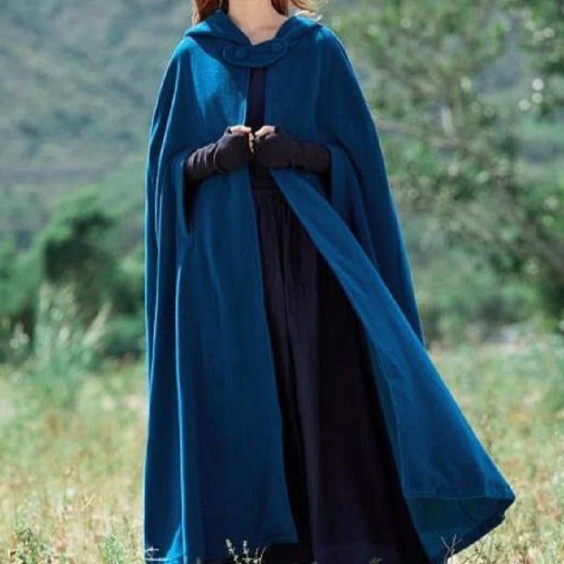 Manteau Cape Longue à Capuche et Châle | Poncho Châle à Capuche Polyvalent en 5 Couleurs (MOA088)