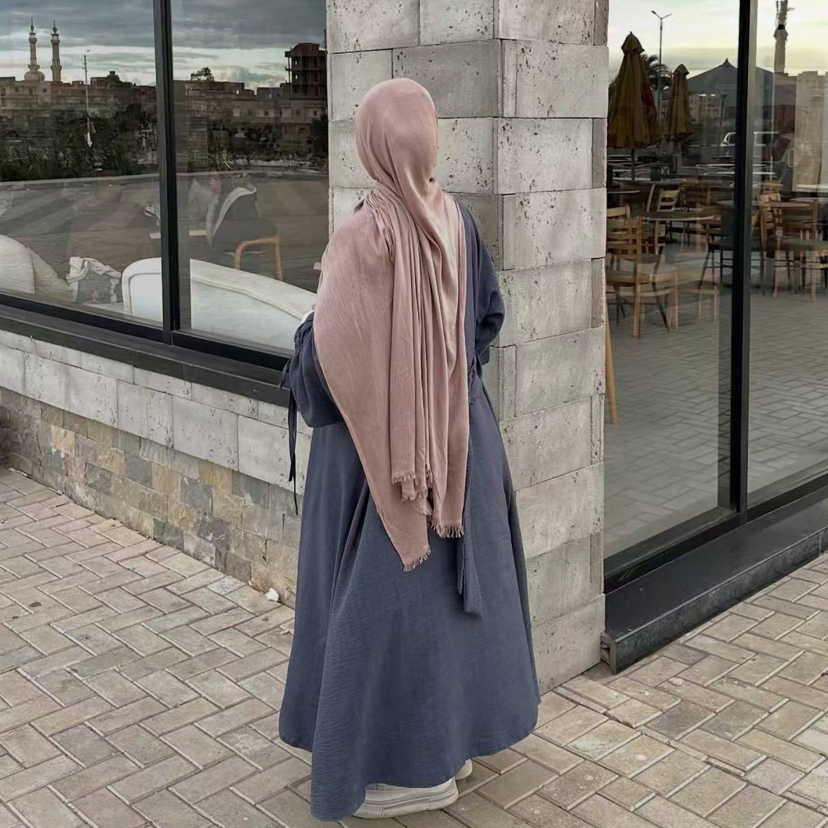 Blazer Cardigan ajusté à manches froncées | Veste ouverte en mélange de sergé (MOA246)