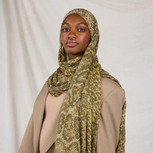 Hijab en coton aquarelle peint, style bohème (MH141)
