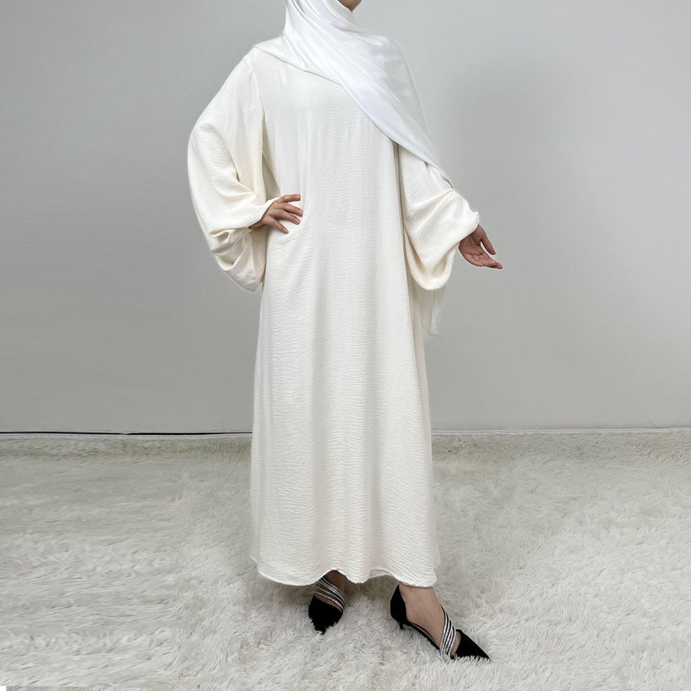 Abaya à manches lanternes en crêpe (MA124)