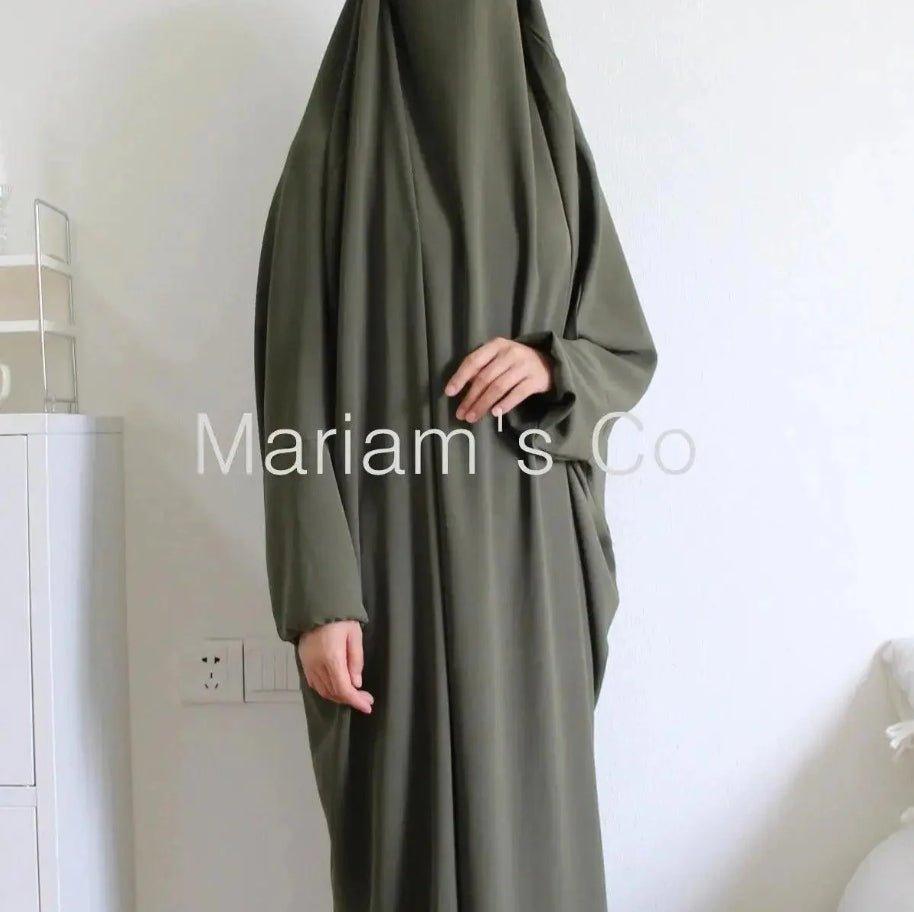 MJ0055 Jilbab 1 pièce en viscose avec niqab attaché