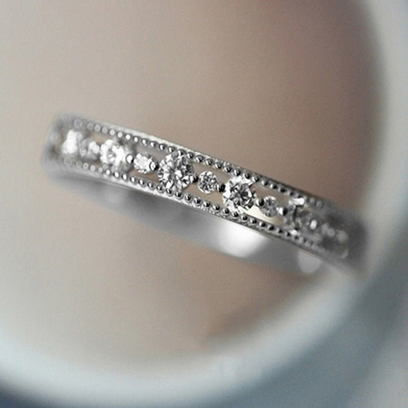 Bague en dentelle ajourée style palais, luxe raffiné (MAC193)