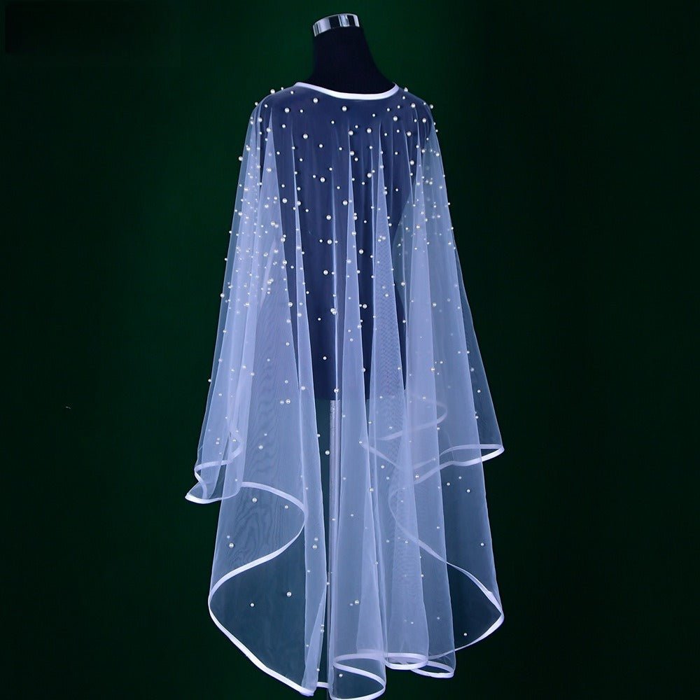 Cape de mariée ornée de perles (MAC374)