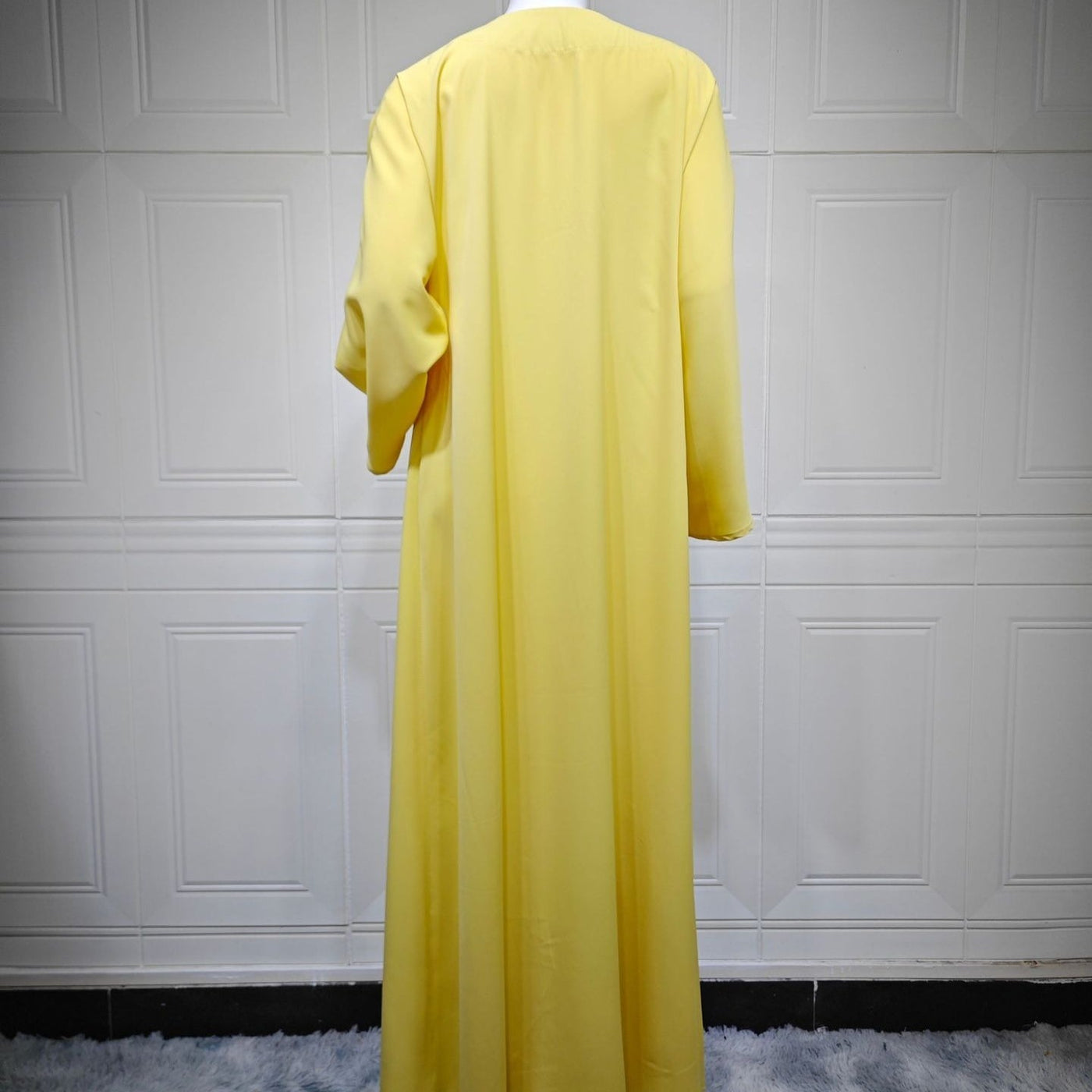 Abaya sans col à devant ouvert (MOA348)