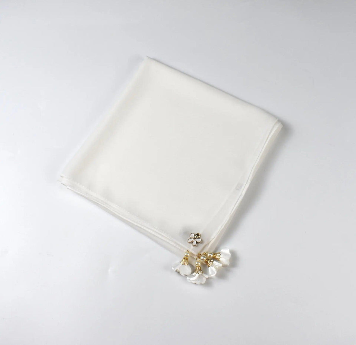 Foulard hijab carré en mousseline de perles (MH030)