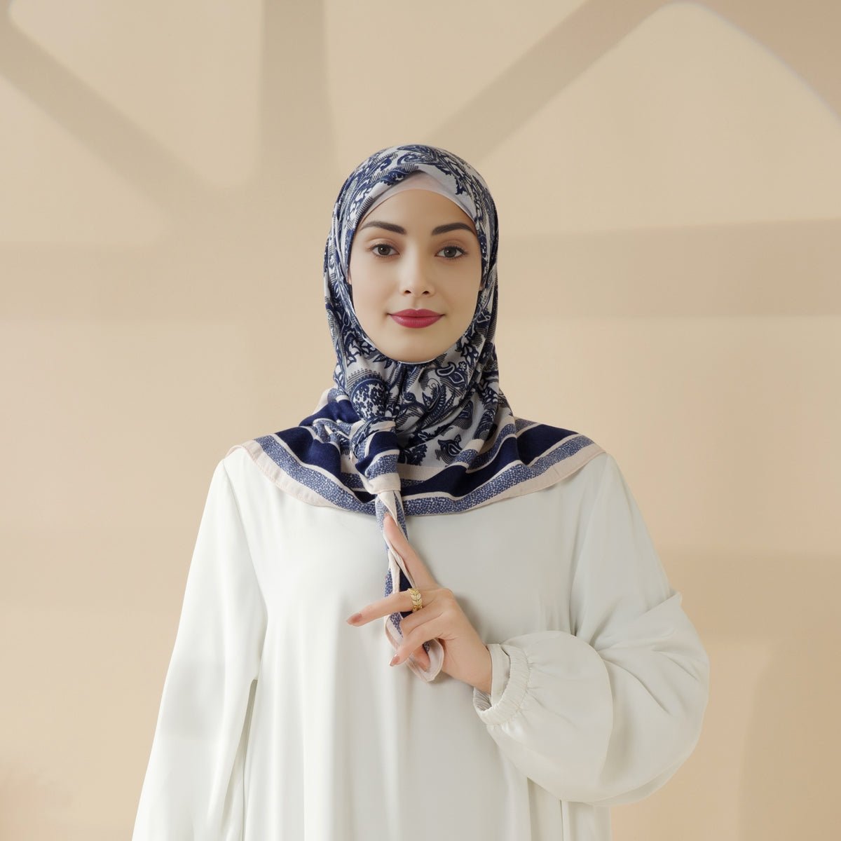 MH096 Hijab Carré Cashmere Touch Imprimé