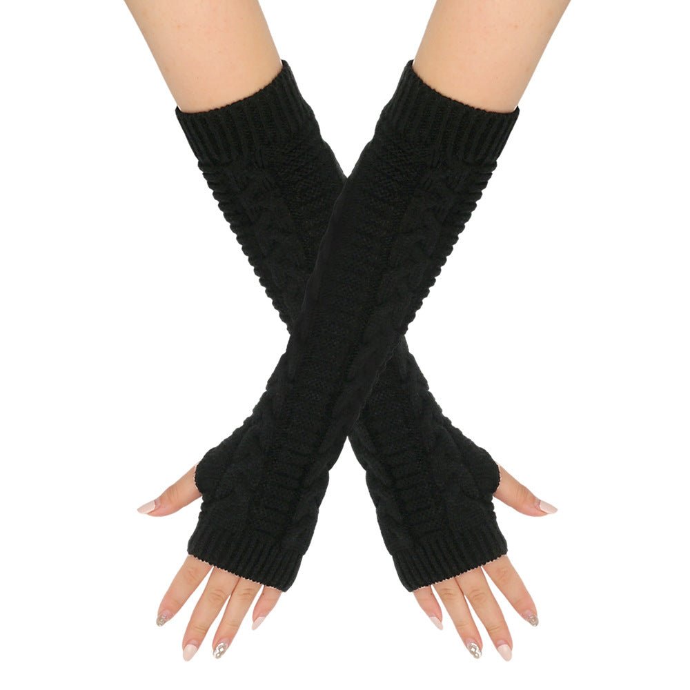Manchettes chauffe-bras en tricot torsadé douillet (MAC310)
