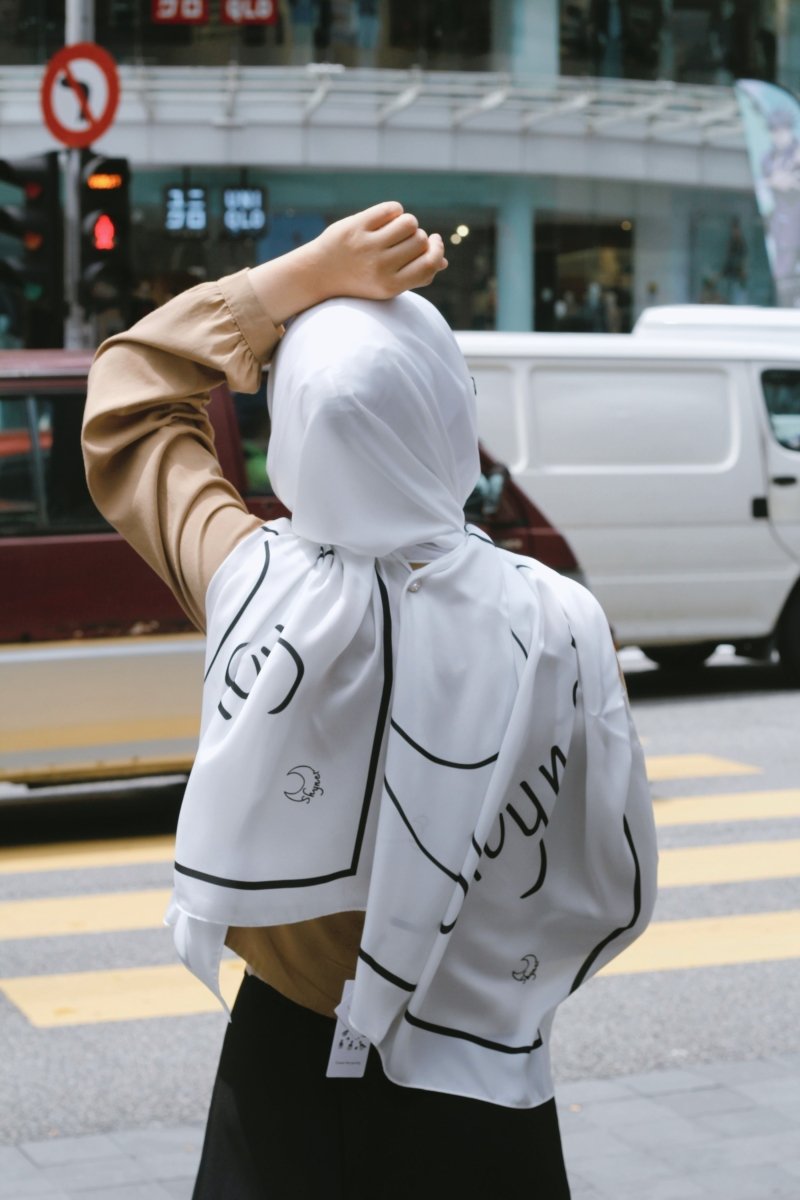 Hijab Imprimé Minimaliste Polyvalent (MH090)