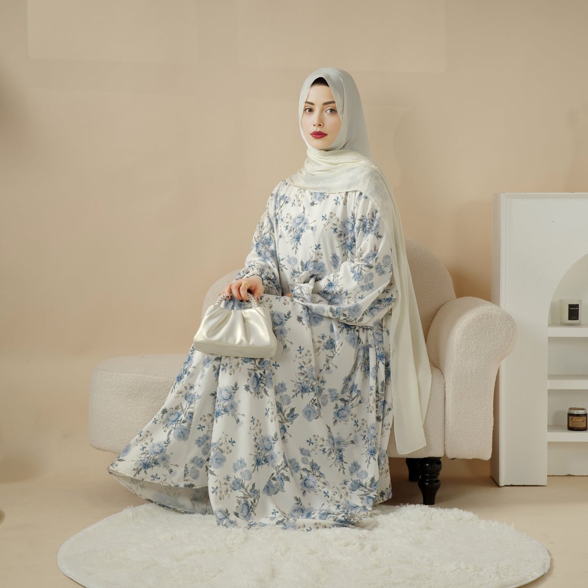 Abaya Réversible Imprimée (MA082)