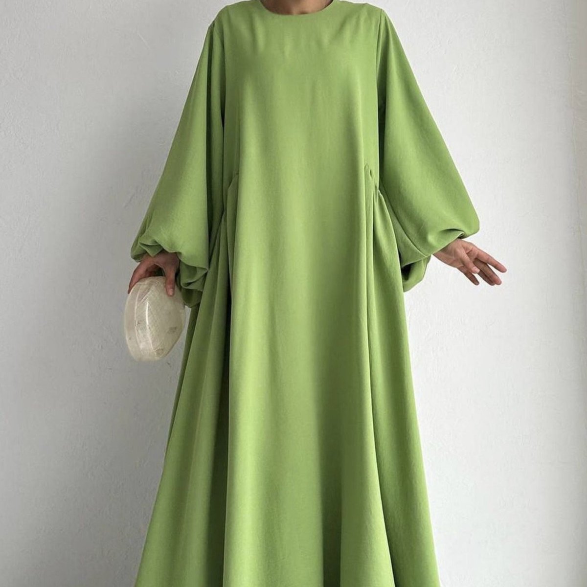 Abaya à manches ballon bouffantes Simple Puff (MA066)