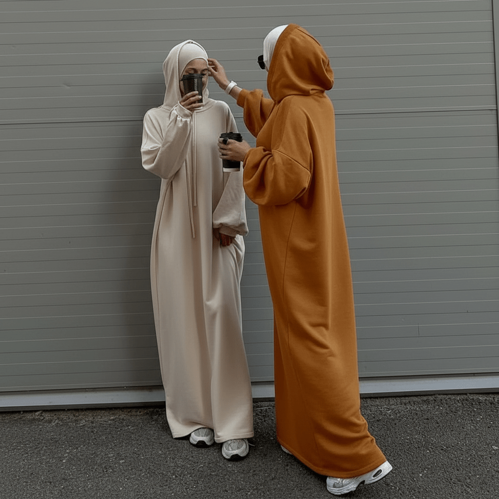 Abaya Sweat à Capuche | Abaya Hoodie avec Poches (MA125)