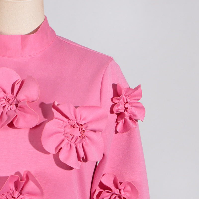 Robe Maxi à Appliqué Floral 3D (MS356)