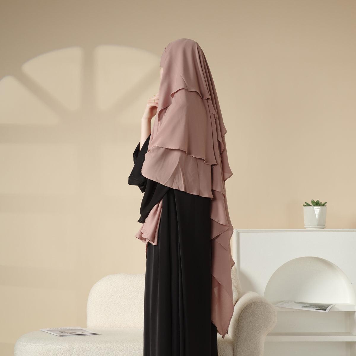 Khimar Trois Couches en Mousseline (MK002)