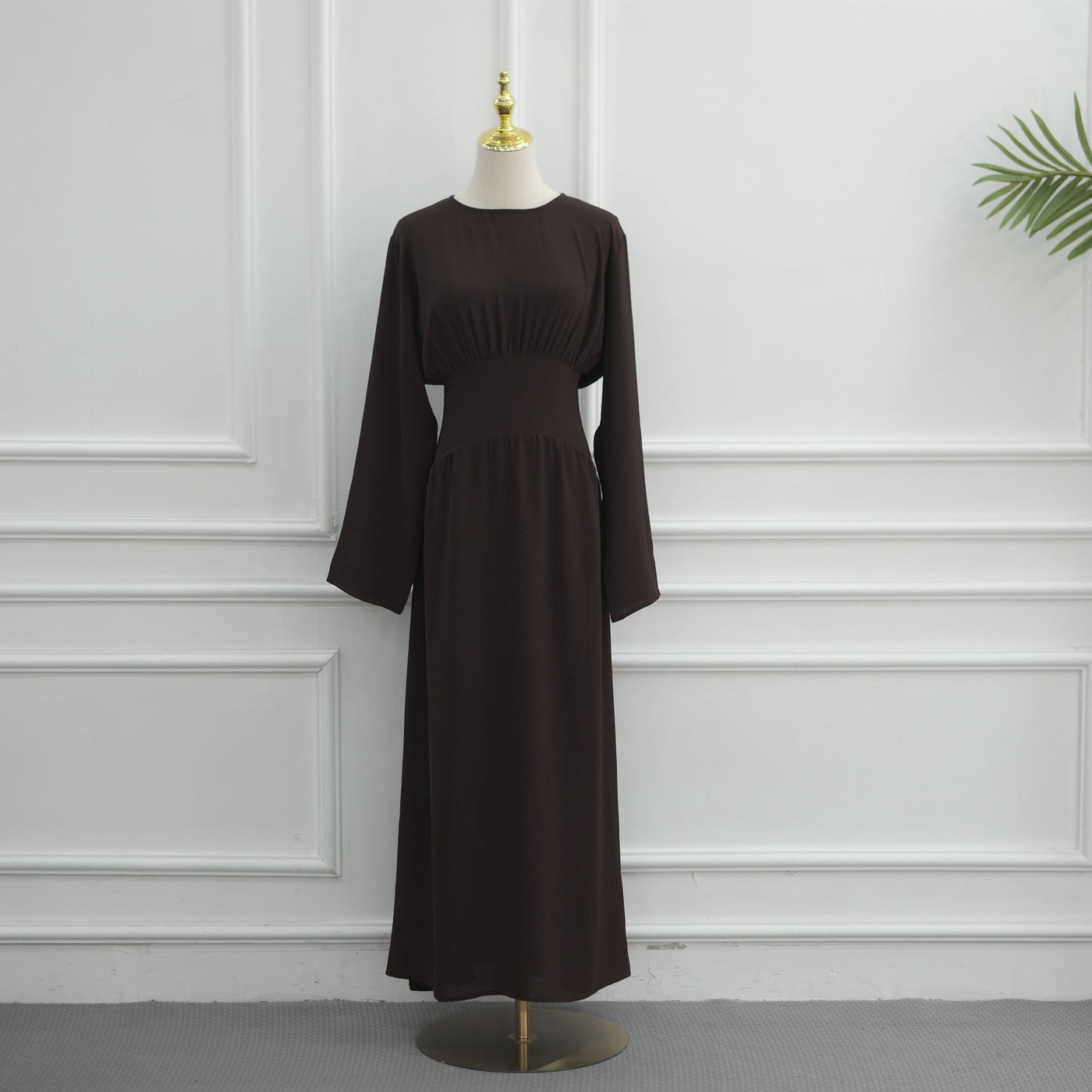 Robe Maxi Ice Silk Froncée à la Taille(MS521)