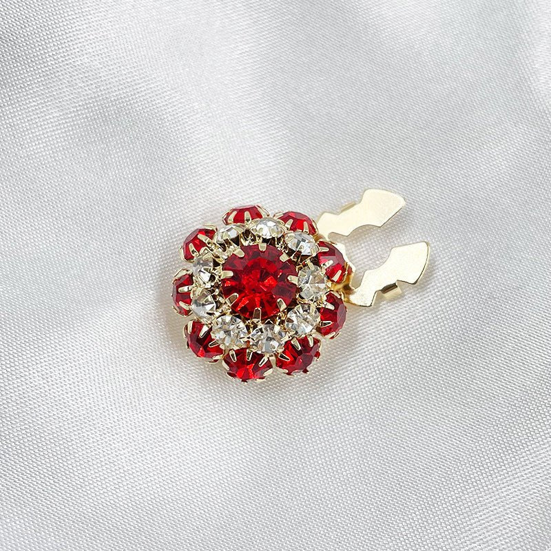 Cache-boutons strass | Pinces décoratives fleurs cristal (MAC359)